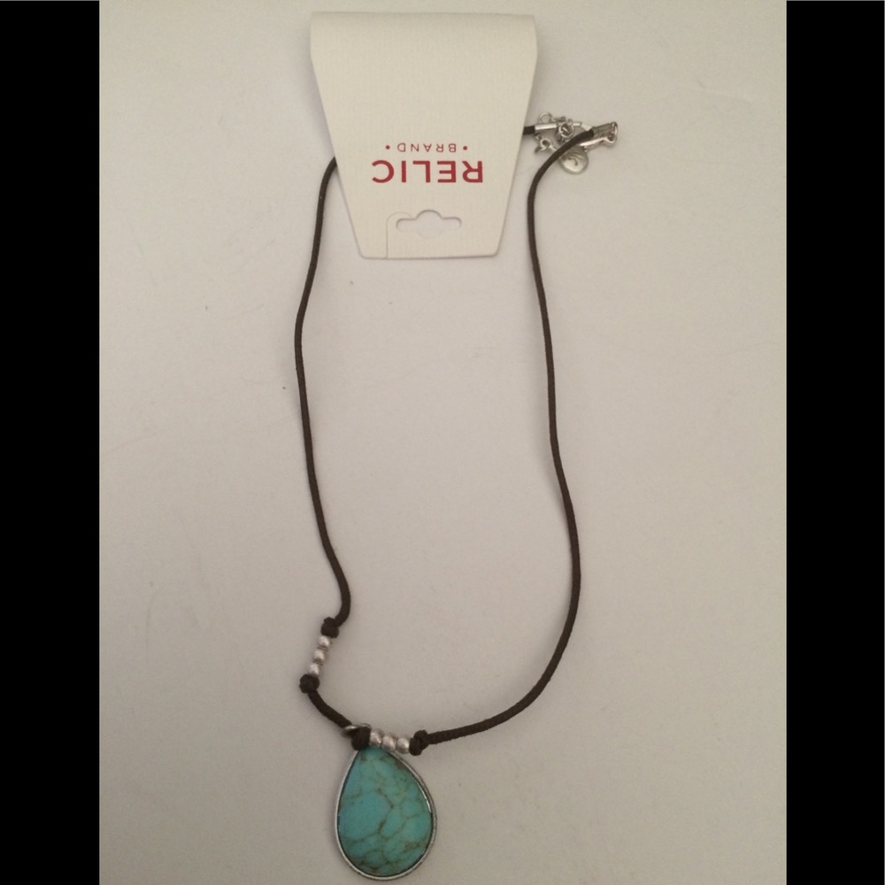 Relic Boho Turquoise Teardrop Charm Necklace